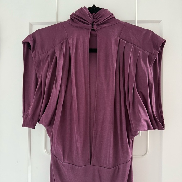 Elizabeth and James burgundy maroon silk stretch jersey dress - size Small (S) - Picture 4 of 8